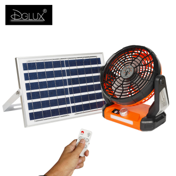 DGLUX 18w Solar Powered Fan: Portable Stand, USB Rechargeable, Solar Table Fan with Remote Control