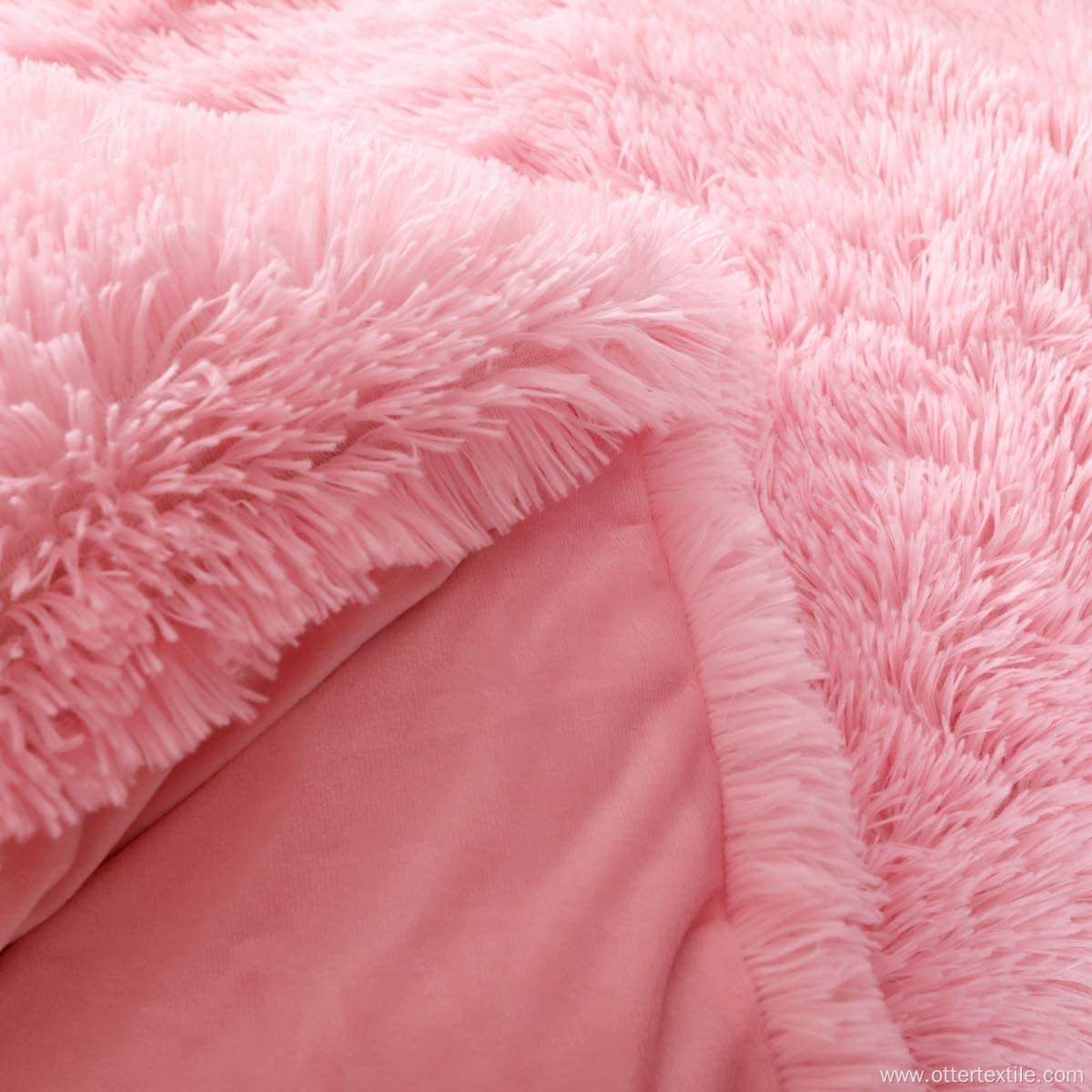 Faux Fur Fluffy Bedding Duvet Comforter Cover Set