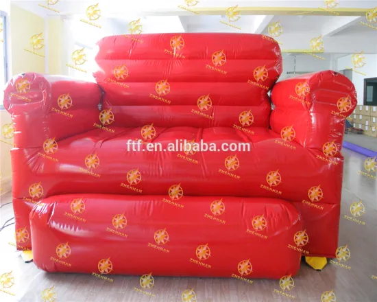 giant red inflatable sofa