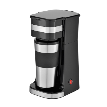 Portable one cup coffee machine with plastic cup