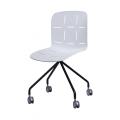 Modern plastic side swivel chairs with wheels