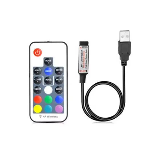 5-24V USB LED Strip Light Controller: RGB Wireless Remote for Home Decoration