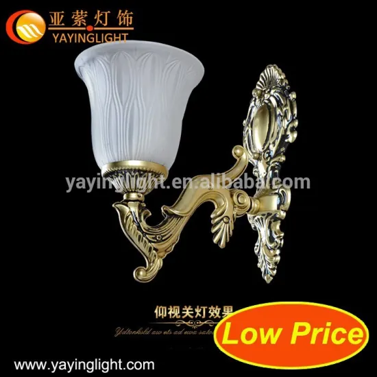 Antique copper glass wall lamp,Luxury Antique led wall lamp