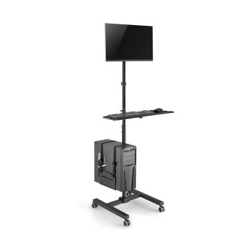 Height Adjustable Mobile Computer Workstation with Monitor Mount