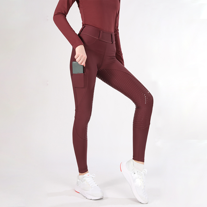 Wine Red Quick Dry Women Equestrian -rijbroek