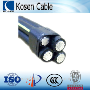 1/0AWG 2/0AWG 4/0AWG Service Drop Cable Twisted Aluminum ABC Cable