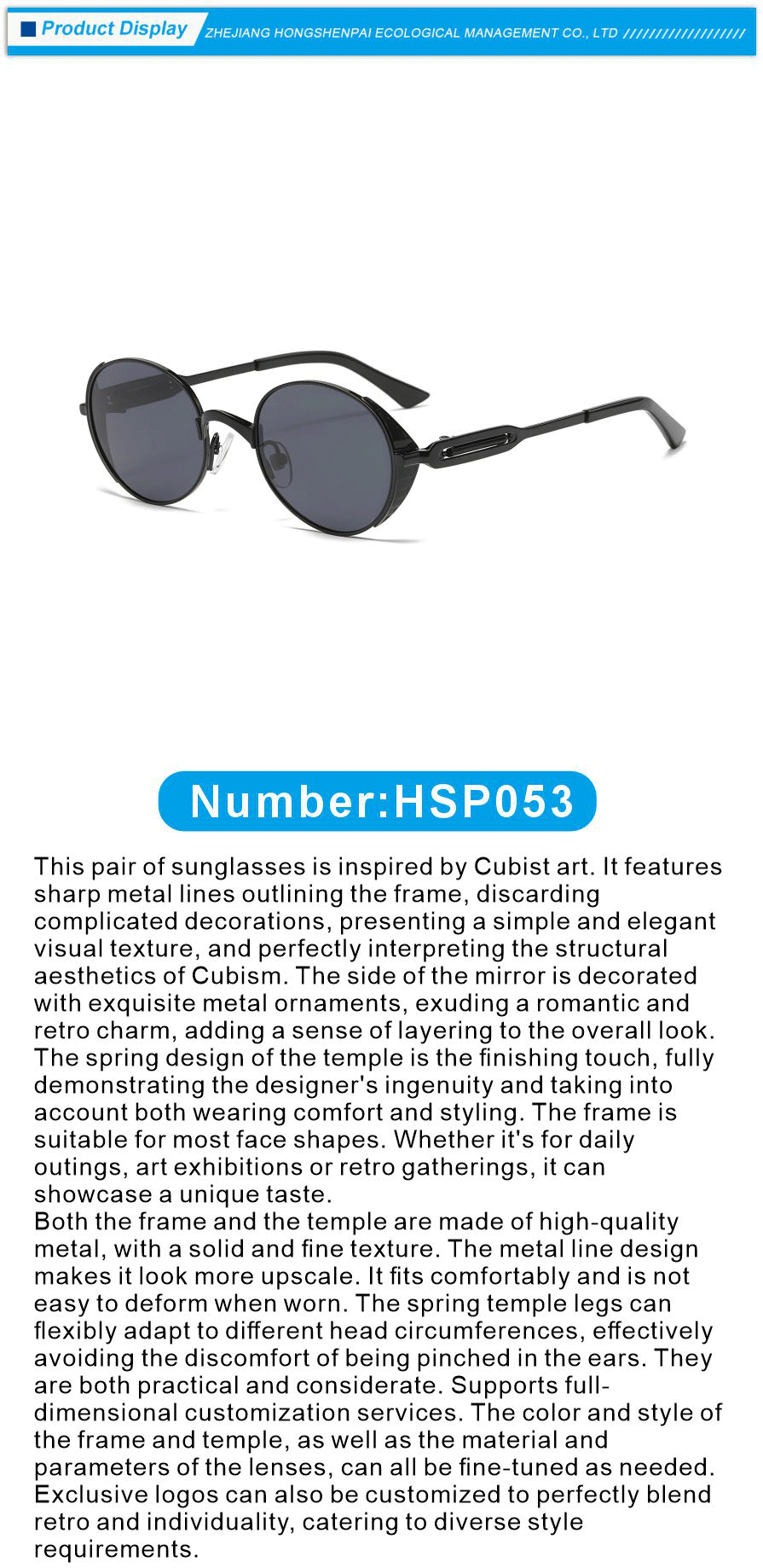 Durable Round Metal Sunglasses