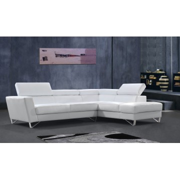 Modern White Leather-made Sectional Sofa