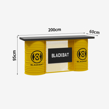 Industrial Iron High-Temperature Baking Varnish Pine Wood Desktop Counter