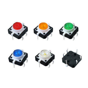 12x12x7.3 Light Touch Switch LED 4 Foot Button Vertical Tact Switch