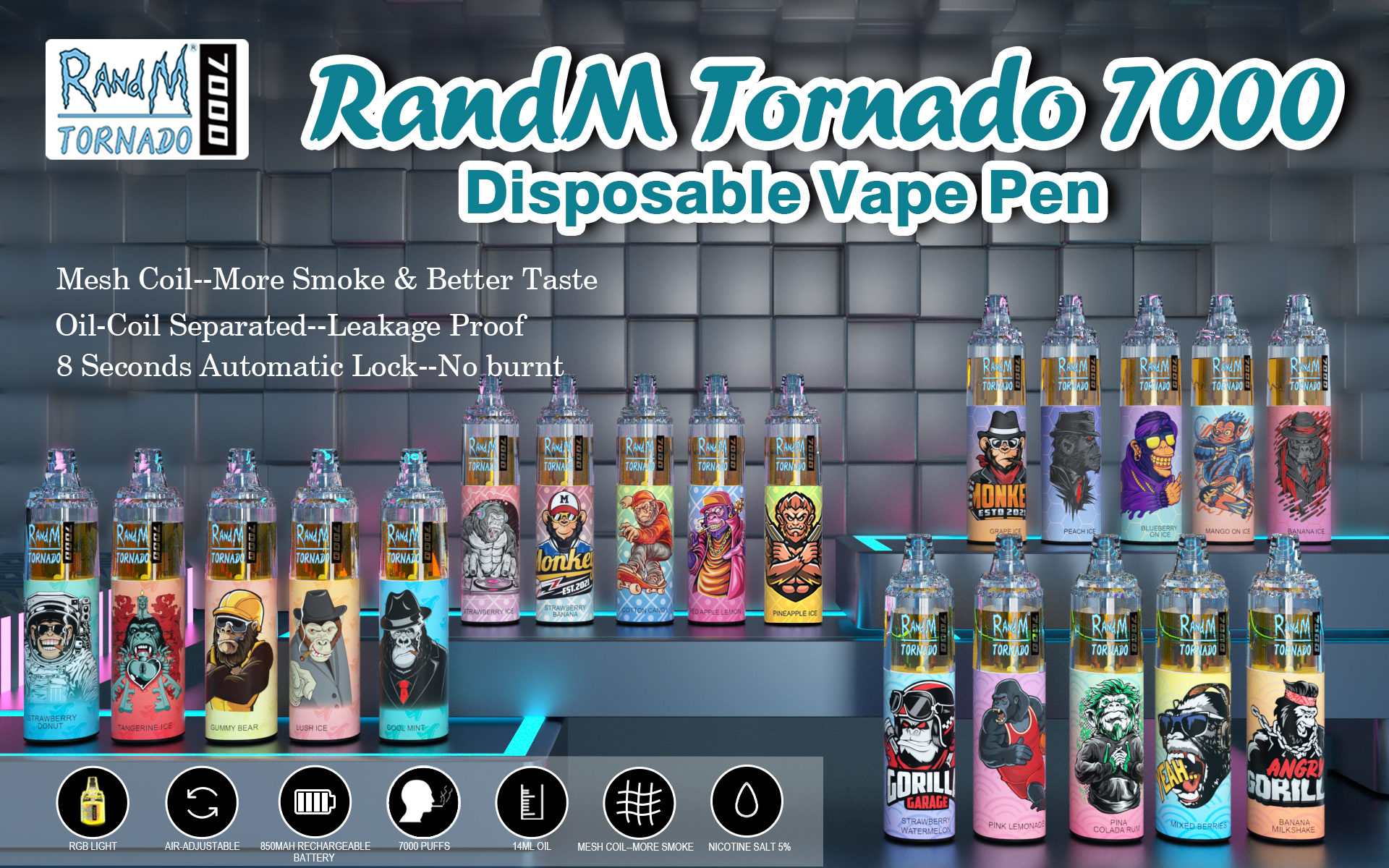 RandM Tornado Rechargeable Electronic Cigarettes 14ml Pod
