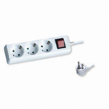3 Way Power Strip With Children Protection, On/off Switch Light, Europe ...
