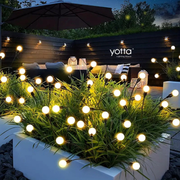 Waterproof Solar Pathway Light with Firefly Design and Multiple Heads