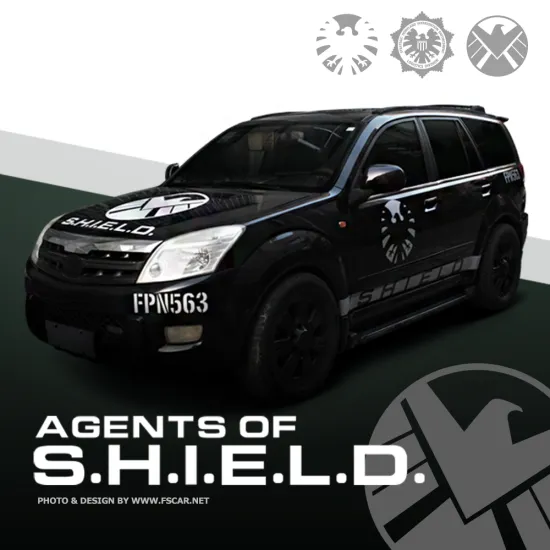 Creative SHIELD Agent Logo Car Stickers Decals Exterior Car Body Door & Waist Line Rear Windshield Decoration Auto Accessories