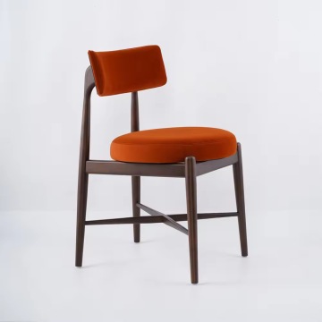 Modern Nordic Solid Wood Dining Chair Linen Fabric Farmhouse Style for Dining Room or Living Room for Restaurant Use