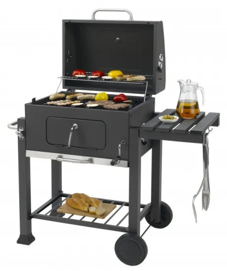 Factory Hot Sale: Outdoor BBQ Grill with Stove, Oven Trolley, and Smokeless Charcoal Option