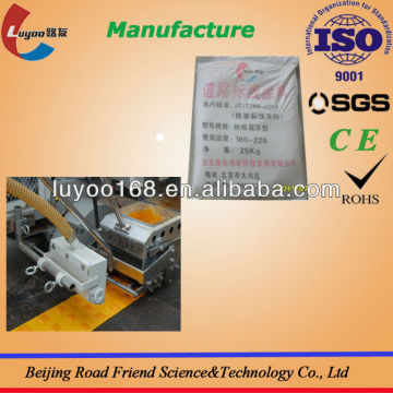 Yellow thermoplastic vibrating road marking paint
