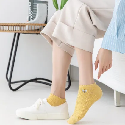Stylish Bee Embroidered Socks