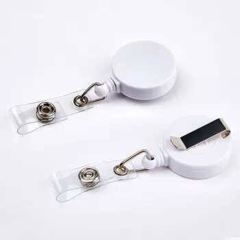 Retractable Badge Holder with Carabiner Reel for ID Cards and Keys