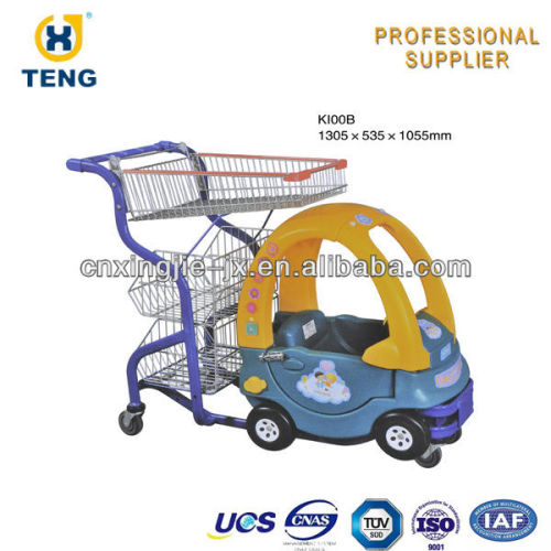 Supermarket Child Shopping Trolley/cart With Toy Car, High Quality