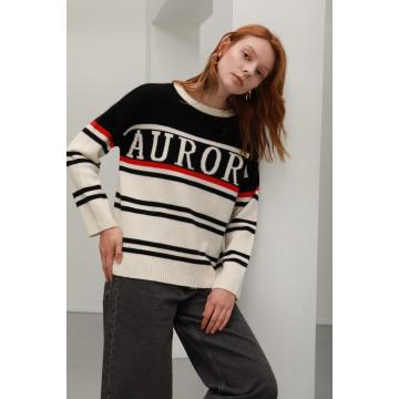 Pull pull en cachemire pull rayure noire