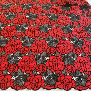 Fancy Laser Embroidery on Chemical Lace Fabric