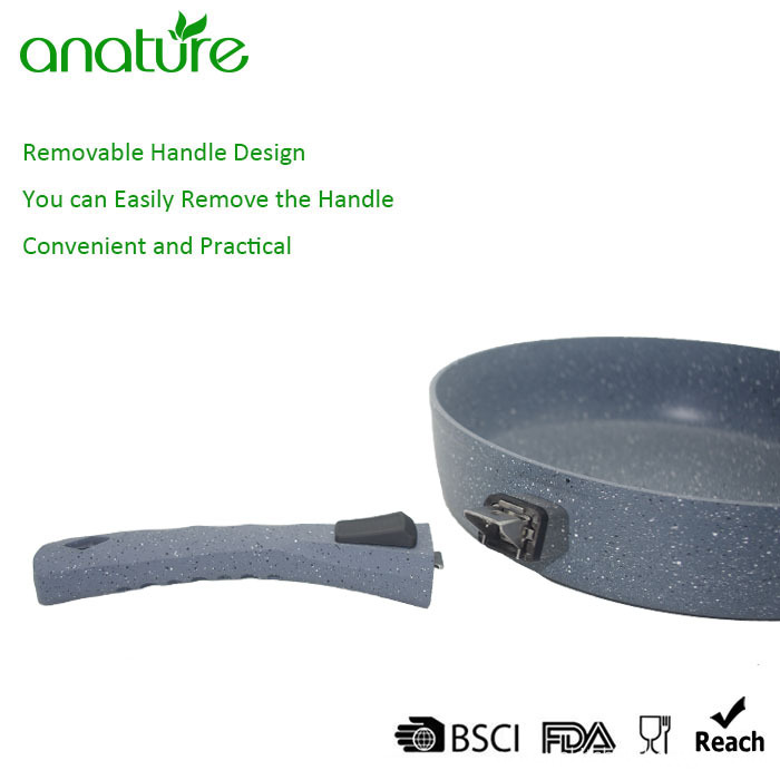 Removable Handle Marble Nonstick Frying Pan