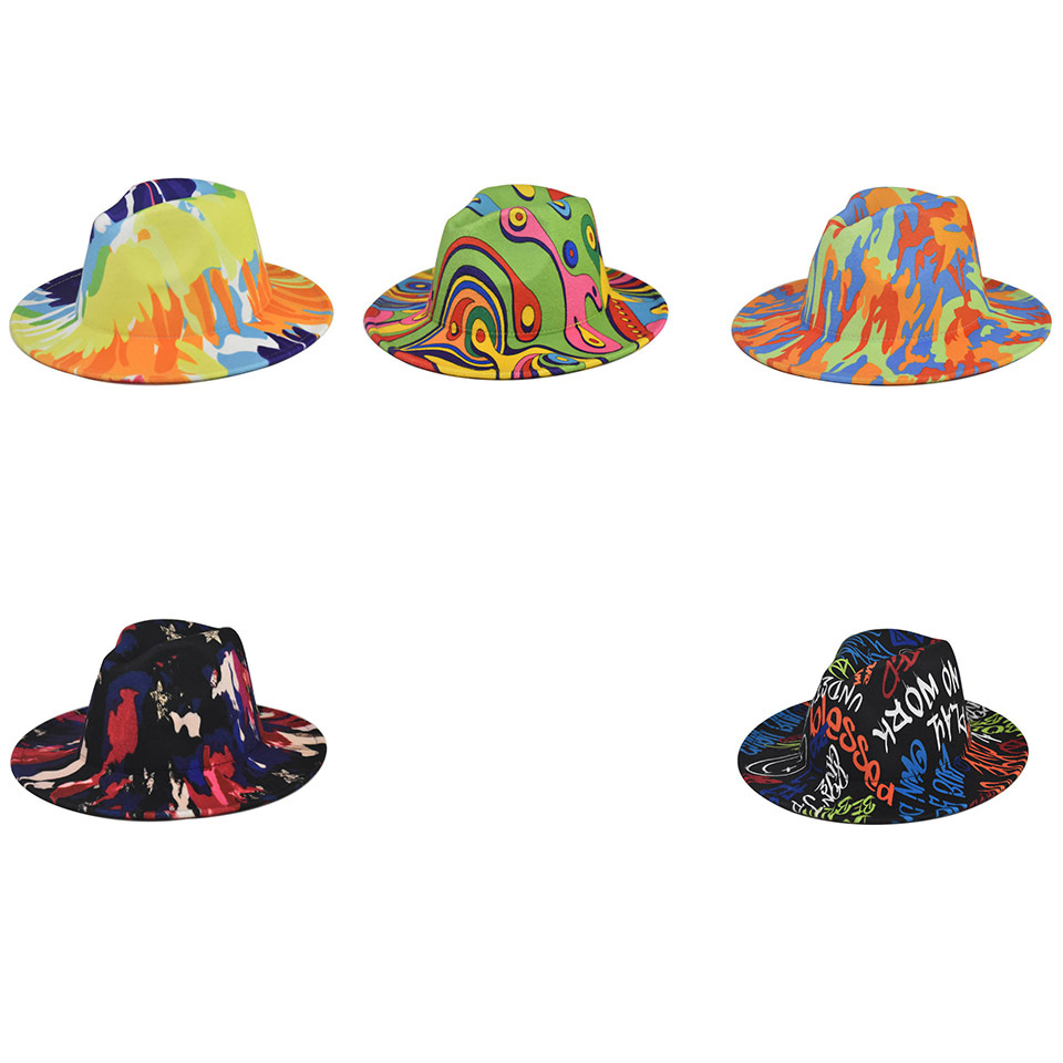 Colorful Lovely Wool Felt Panama Hat Fedora Hat