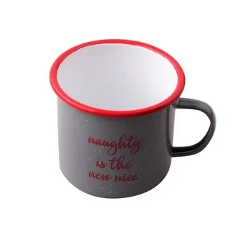 Large Enamel Coffee Mug for Outdoor Travel Cup Breakfast Milk Tea Mug for Unique Best Gift