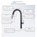 Contemporary black Stainless Steel kitchen faucet