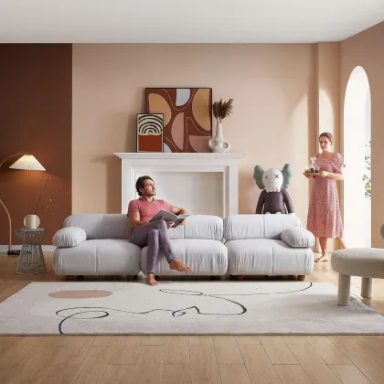 Nordic Teddy Fabric Modular Sofa by Mario Bellini