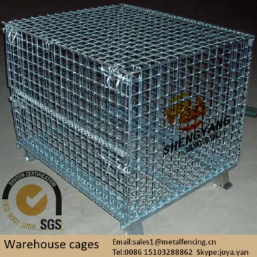 China supplier metal containers with roofs removable rolling stillage cages recycle square collapsible warehouse cages