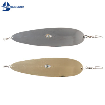 11 Inch Gold Chrome Silver Fishing Flutter Spoon Lure with Light - 304 Stainless Steel