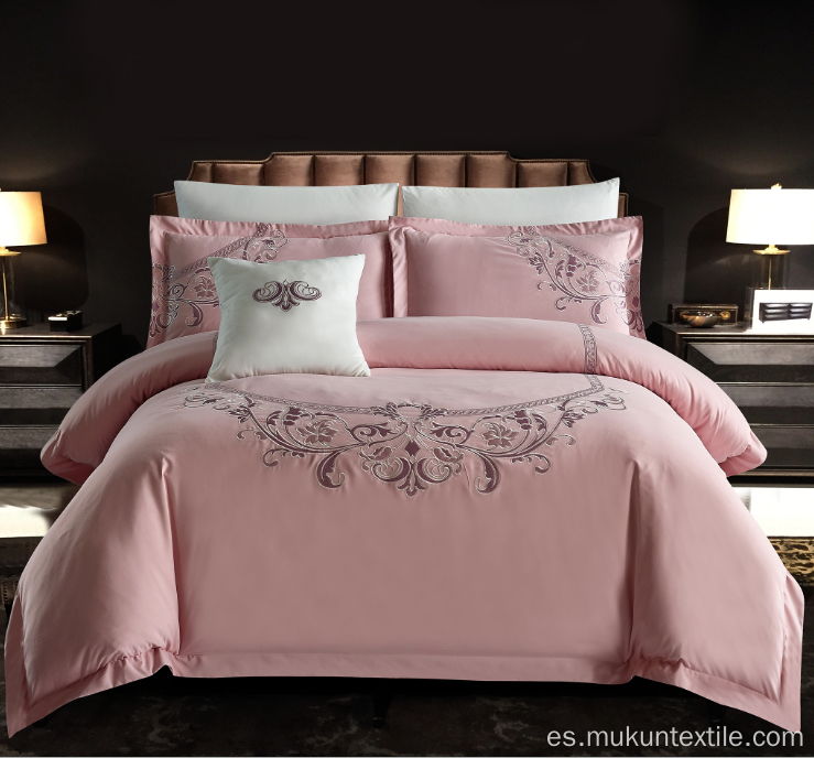 Bordado queen cama de cama dórdica de ropa de cama