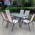 Metal dining table chair set for outdoor garden