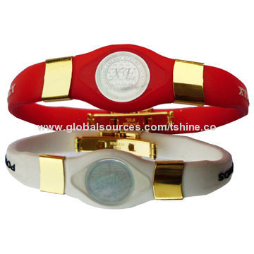 Power Balance Silicone Bracelet with 800 to 3,000cc Ions, Customized Logos are Accepted