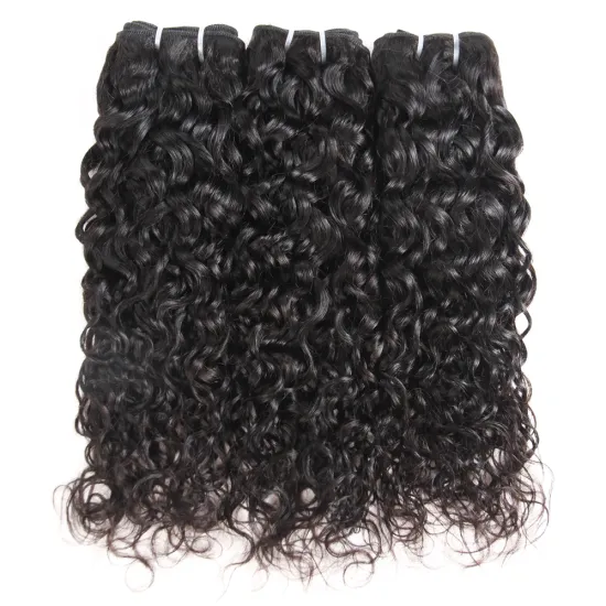 Wholesale Indian Hair Vendors Cuticle Aligned Raw Virgin Hair Natural Color Water Wave Human Hair Bundles With Frontal Closure