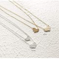 Layered Heart Necklace Pendant Handmade Gold Plated