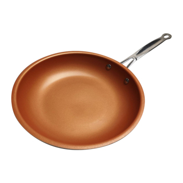 Kuali bulat nonstick dengan bahagian bawah dua - alat memasak aluminium