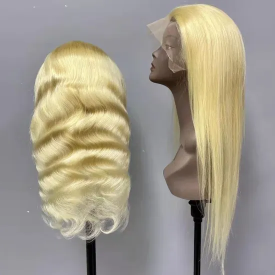 Unprocessed 613 Blonde Color Water Wave HD Transparent Lace Virgin Remy Human Hair Lace Front Wig