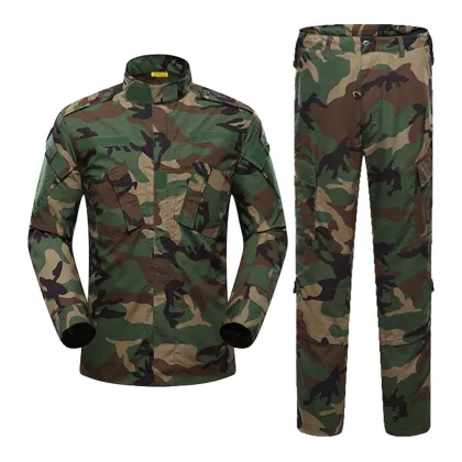 Unisex Woodland Jungle Blue Camouflage Tactical Uniform Sets