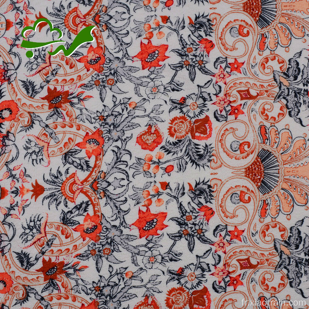 Tissu à fleurs en rayonne de viscose tissé 120D 30S