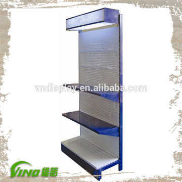 metal pegboard display stand with hanging hooks