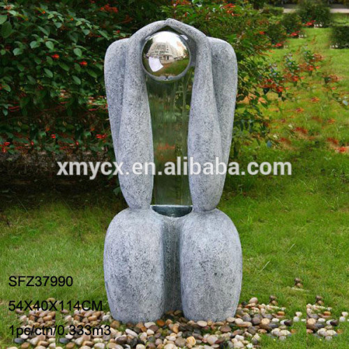 Large size granite sitting man fiberglass garden fountain