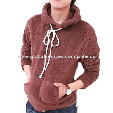 Men's Blank Hoodie, Made of 100% Polyester Polar Fleece, Your Patterns & Printing Ways Accepted