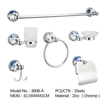 Toilet Wall-mount Chrome Plating Brass Bathroom Accessories 6 Piece Set