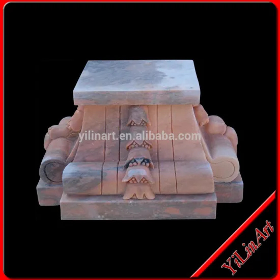 High Quality Polished Marble Stone Base Pillar Carving With Flowers