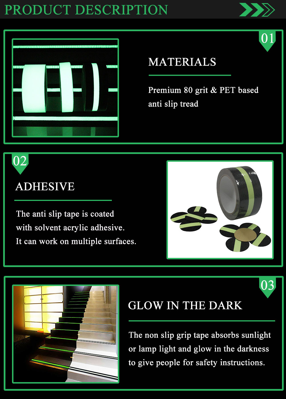 High Quality Glow Non Slip Tape