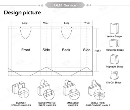 Strong Large Customizable Paper Bag Packaging with Handle