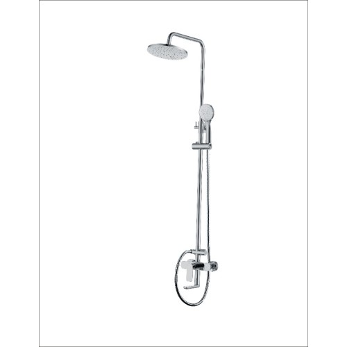 Ensembles de robinet de mélangeur de douche de pluie de salle de bain en chrome blanc